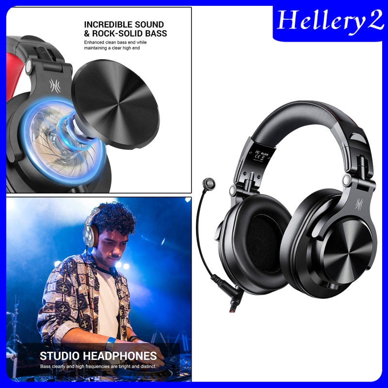 [HELLERY2] A71 Over-Ear Wired Headphones Studio Monitor Headsets with Mic