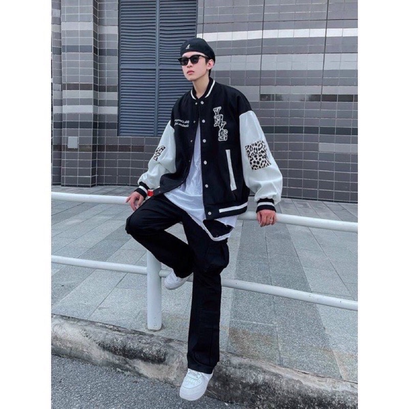 ÁO KHOÁC NỈ PHỐI HOẠ TIẾT BÁO ĐỐM ( có ảnh thật )