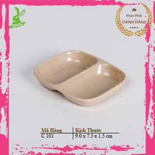[Mẫu Mới]DĨA TIÊU 2 NGĂN NÂU Nhựa Melamine Fataco Việt Nam