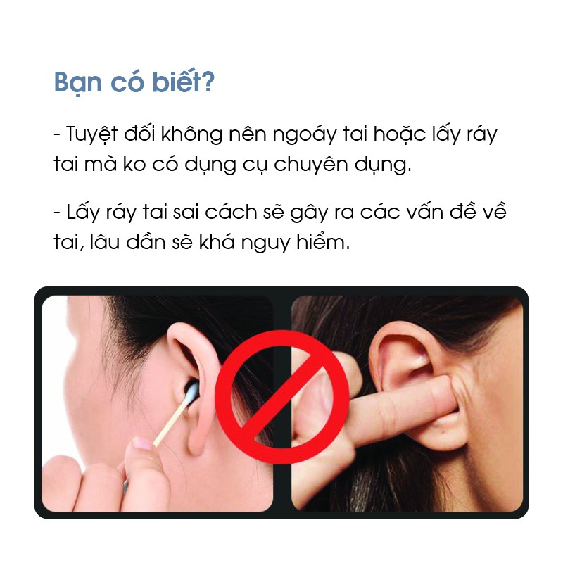 Bộ lấy ráy tai sáu món tiện lợi Lấy ráy rai thép không gỉ Bộ chăm sóc tai chuyên nghiệp Hudishop GD444