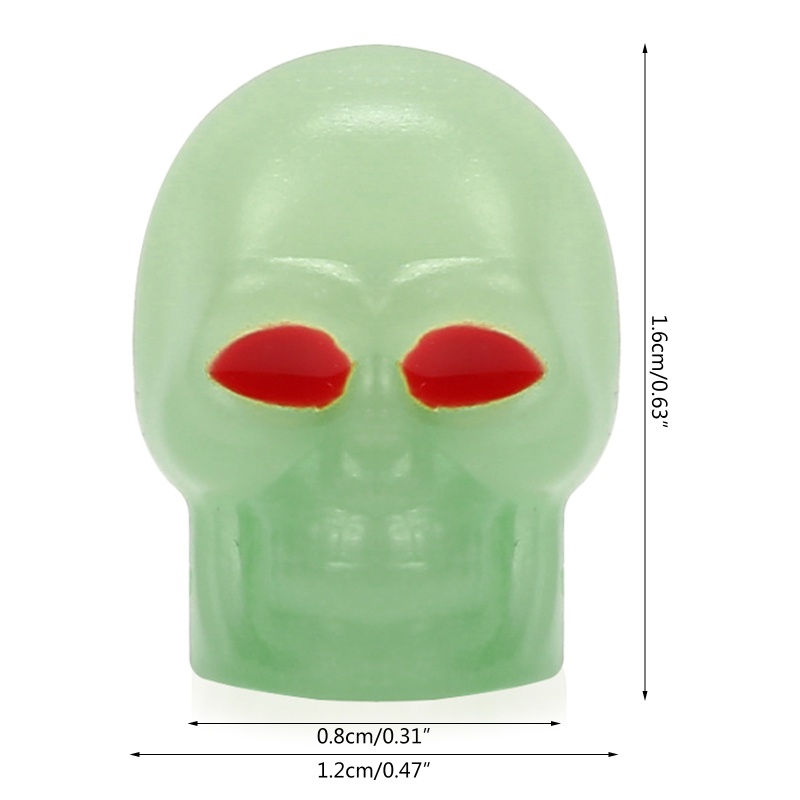 Bộ 4 Vỏ Bọc Van Bánh Xe Đạp / Xe Máy Hình Đầu Lâu Dạ Quang