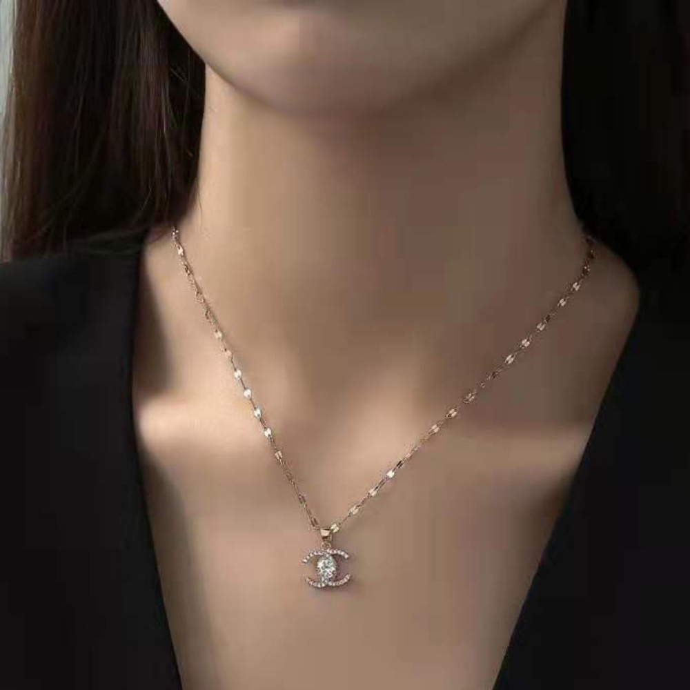 Dây chuyền mạ vàng 18K/ vàng hồng đính đá sang trọng thời trang dành cho nữ