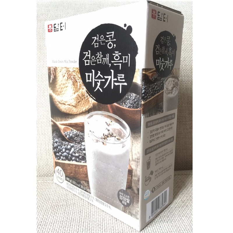 Bột Ngũ Cốc Mè Đen Đậu Đen Damtuh Hàn Quốc, Hộp 40 Gói * 20g, Ít Đường, Giàu Dinh Dưỡng, Tốt Cho Sức Khỏe