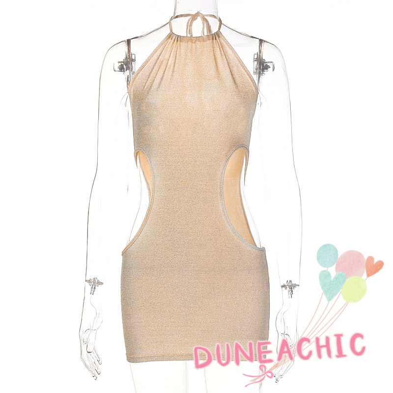 DUNEA Đầm Mini Ôm Eo Lấp Lánh Gợi Cảm Cho Nữ