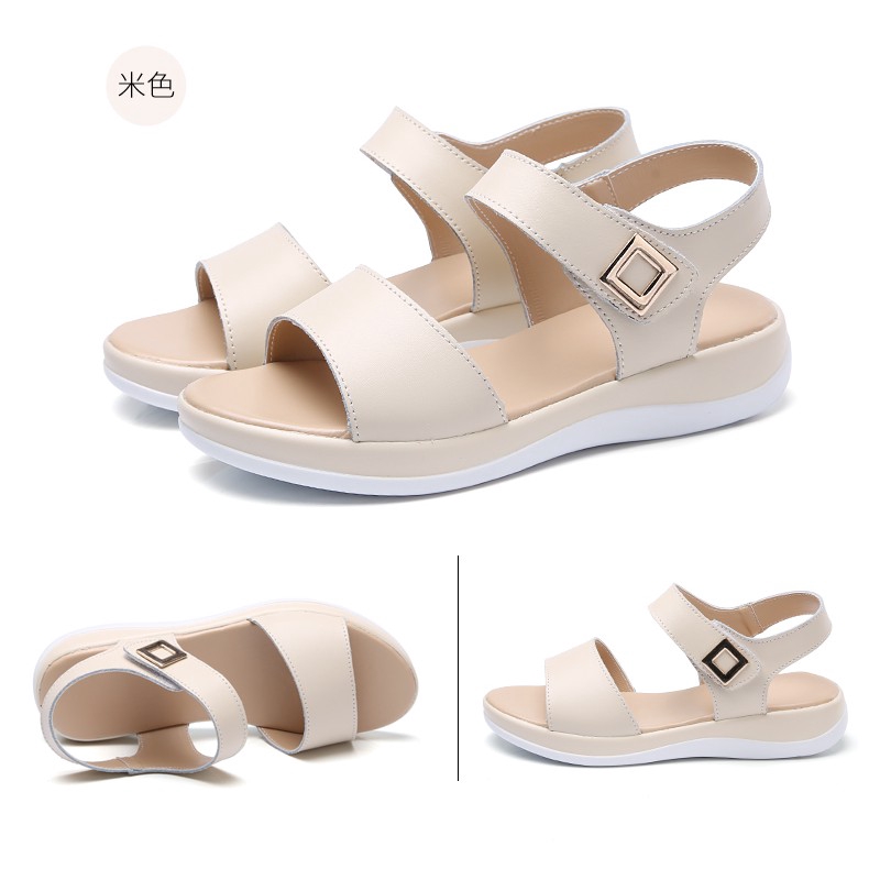 Giày sandal đế xuồng quai dán thời trang nữ tính