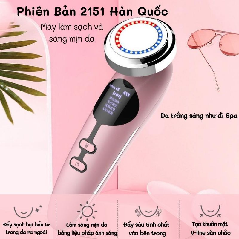 Máy rửa mặt, massage mặt, mắt, se khít lỗ chân lông  2151 và 007 Mờ Nếp Nhăn, Sáng Da, Trị Mụn Bảo hành 12 tháng