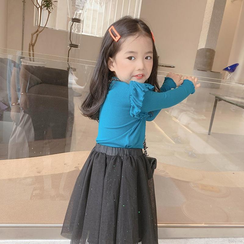 Áo thun tay dài màu sắc xinh xắn thời trang dành cho bé yêu