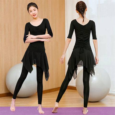 Bộ đồ tập yoga tay lửng phối lưới màu đen thời trang xuân hè cho nữ