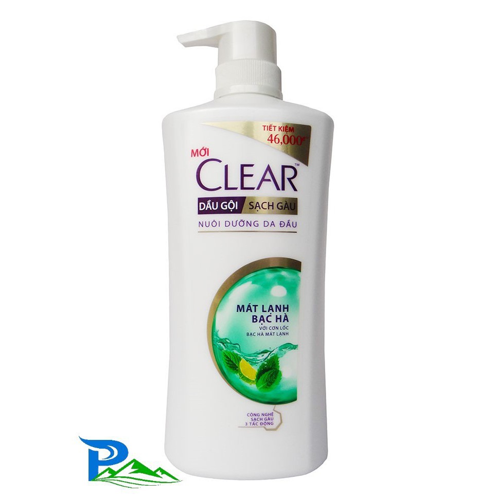 Dầu gội đầu sạch gàu Clear mát lạnh bạc hà đánh bay gàu ngứa vi khuẩn chai 630g