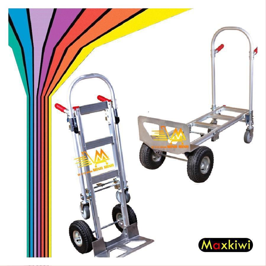 [Đa Năng- 2 chức năng] Xe Kéo Hàng, Xe Đẩy Hàng 300kg Maxkiwi- Vừa Là 2 Bánh, Vừa Là 4 Bánh