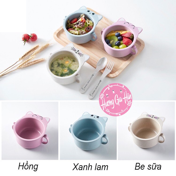 🎁FREESHIP🎁 Bát Ăn Dặm Lúa Mạch Mèo Ngộ Ngĩnh Siêu Đáng Yêu - goodbaby, luvamo, hanhdecal, shop mẹ xôi