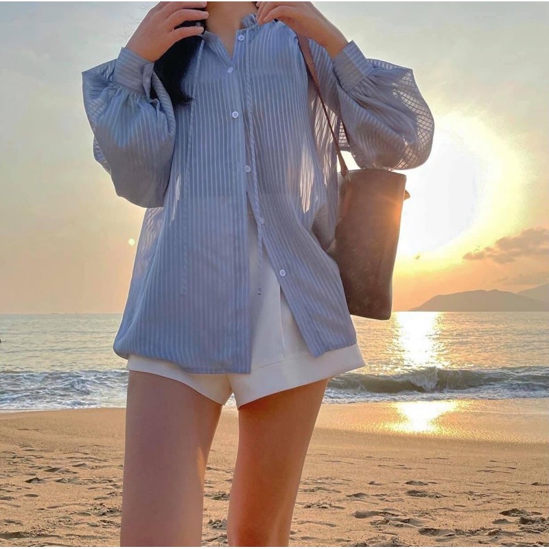 Áo sơmi kẻ sọc form rộng | BigBuy360 - bigbuy360.vn