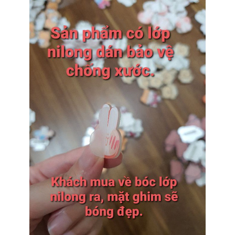 Sticker nhựa ghim cài Acrylic trang trí cho áo mũ nón cực cute