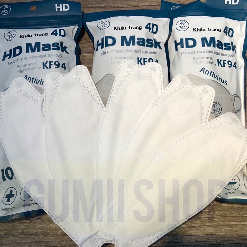 [SG-sẵn] Khẩu trang HD Mask KF94 Theo Công Nghệ Hàn Quốc set 50 chiếc