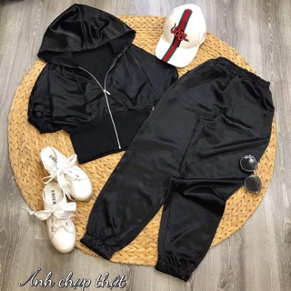 Set thể thao phi lụa ngắn tay hình thật SP