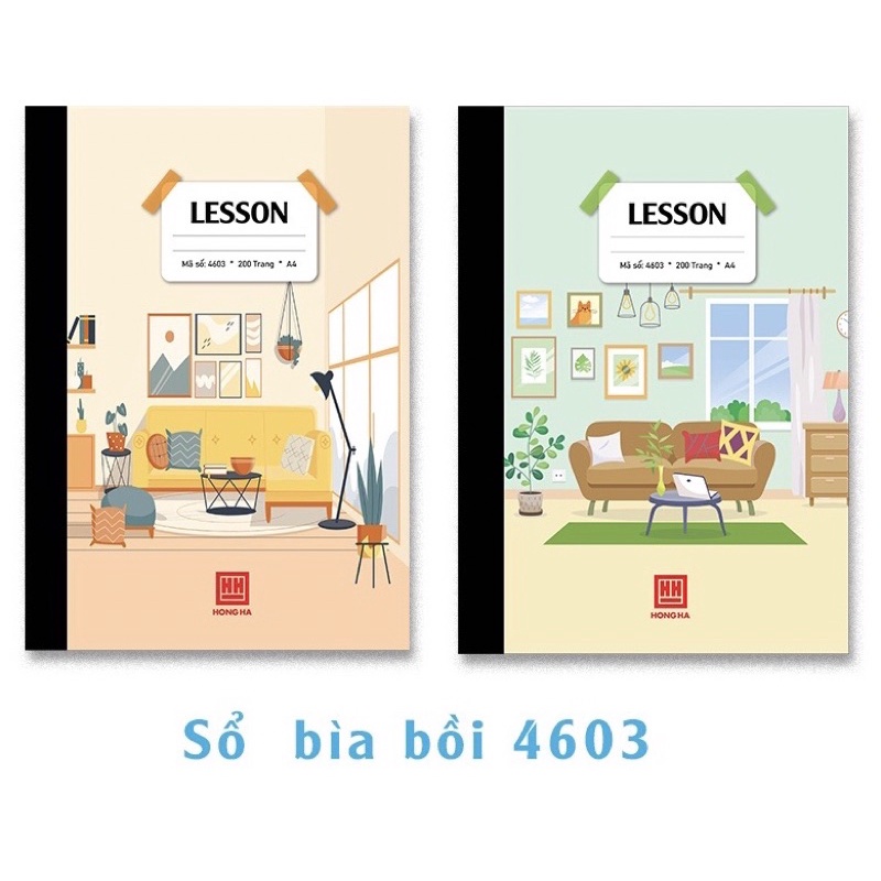 Sổ bìa bồi kẻ ngang Lesson A4 200 trang Hồng Hà 4603