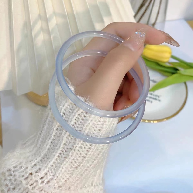 Vòng Tay Ngọc Bích Giả Thủy Tinh Trong Suốt / Siêu Mịn Thanh Lịch Thời Trang Hàn Quốc Cho Nữ