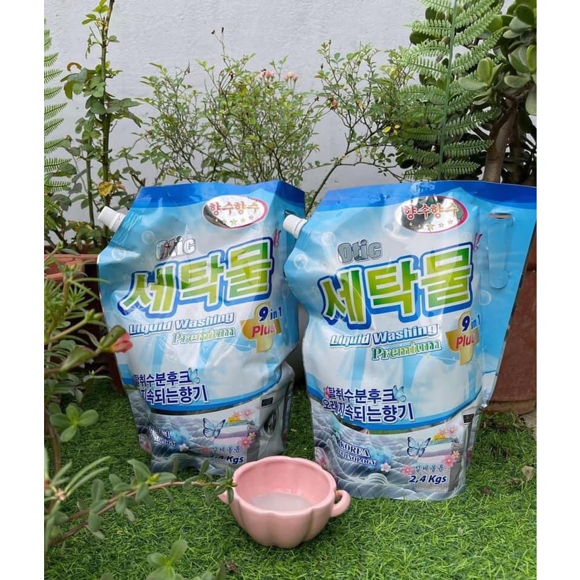[GIÁ SỈ] Nước giặt xả gói 2400ml 9in1 Otic công nghệ Hàn Quốc hương nước hoa dịu nhẹ thơm lâu