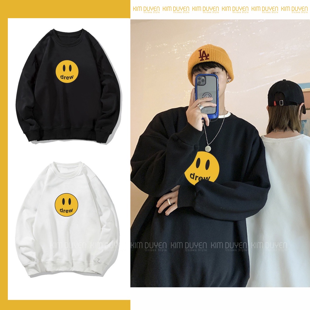 Áo Sweater Mặt Cười Chất Nỉ Ngoại Dày Dặn Áo Sweater Dre.w Hàng Đẹp Form Rộng Unisex Nam Nữ Ảnh Thật