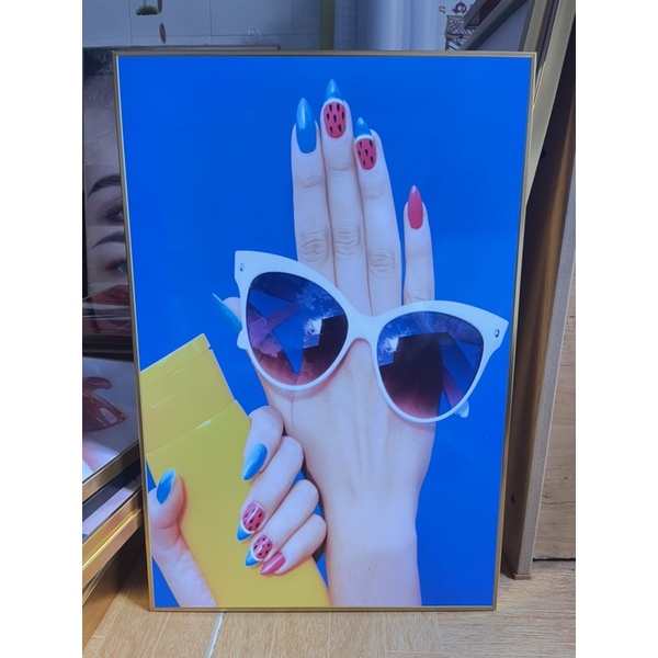 BỘ 3 KHUNG TRANH NAIL TREO TƯỜNG SANG TRỌNG HIỆN ĐẠI CHO SALON NAIL
