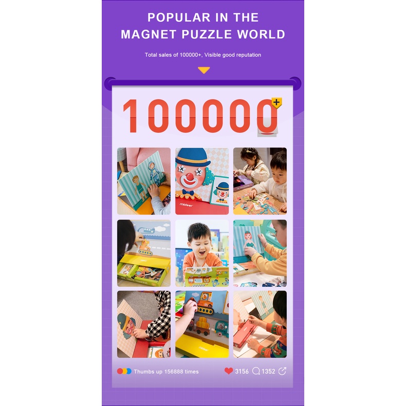 Đồ Chơi Ghép Hình Nam Châm Phiên Bản Mới Gồm Bao Gồm Trò Chơi BoardGame - Mideer Magnets Toys