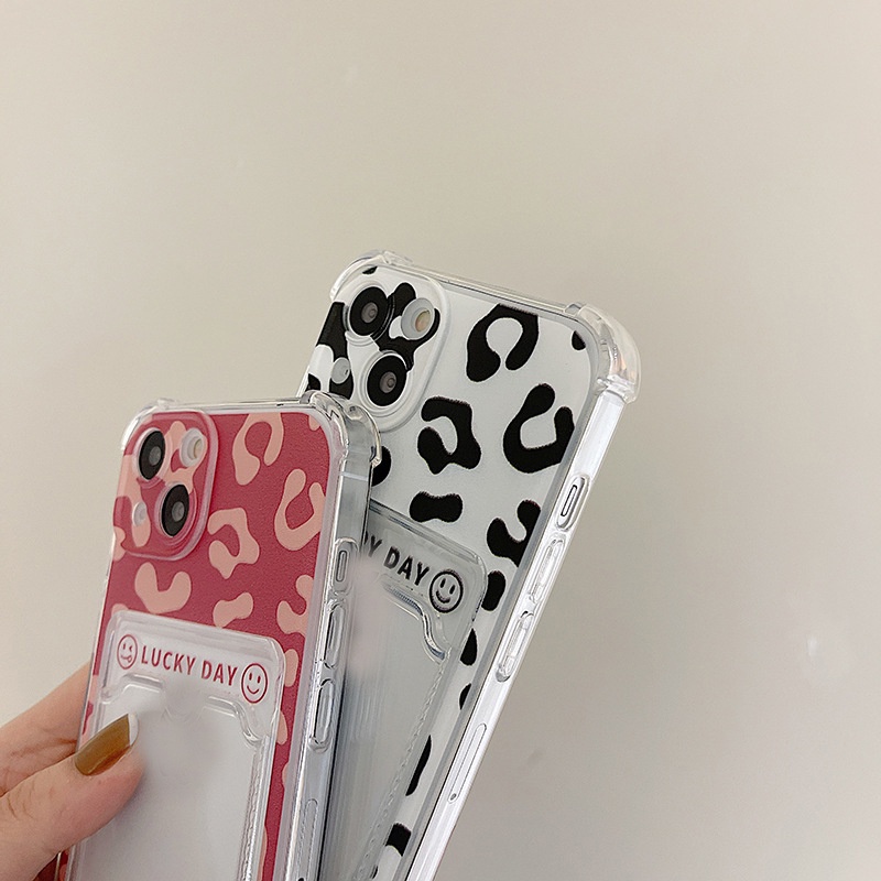 Ốp lưng iphone ốp Điện Thoại Họa Tiết Hoa May Mắn Có Ngăn Đựng Thẻ Cho iPhone 14 13 12 11 PROMAX XS XR XSMAX SE2020 6 7 8P