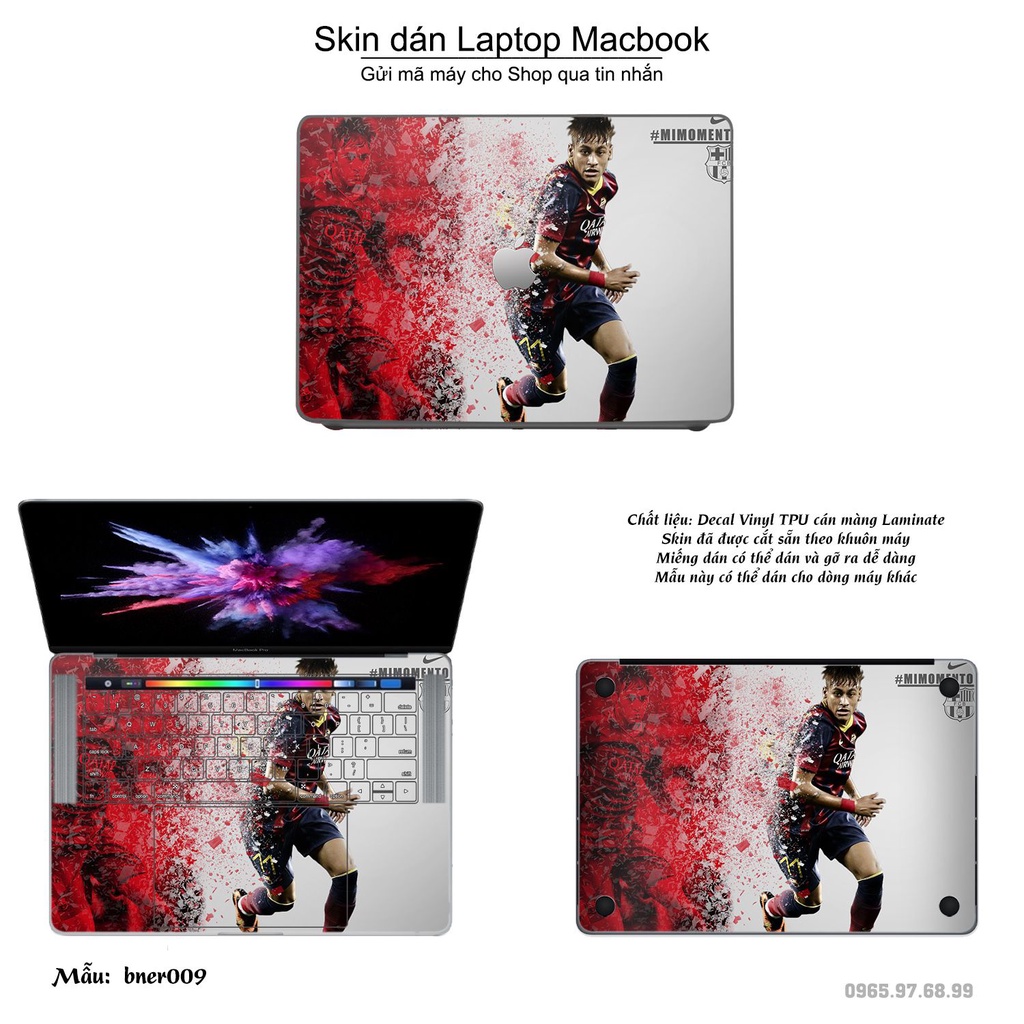 Skin dán Macbook mẫu Neymar (đã cắt sẵn, inbox mã máy cho shop)