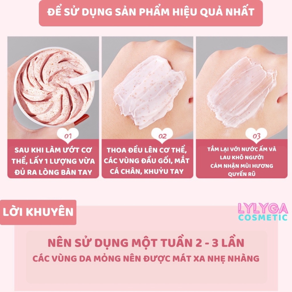 Tẩy tế bào chết body HEYXI Hương Đào Peach Clear 200ml Tẩy da chết toàn thân da dầu da mụn nhạy cảm tại nhà TT03 | BigBuy360 - bigbuy360.vn