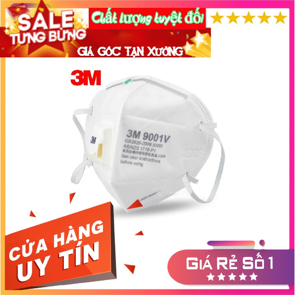 Khẩu trang 3M 9001V, có van, chống khói bụi nano PM2.5 và hoá chất nhẹ, chống mùi hôi, chống mùi tàu xe. | BigBuy360 - bigbuy360.vn