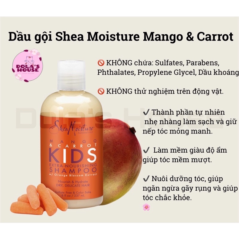 DẦU GỘI TRẺ EM SHEAMOISTURE MANGO AND CARROT