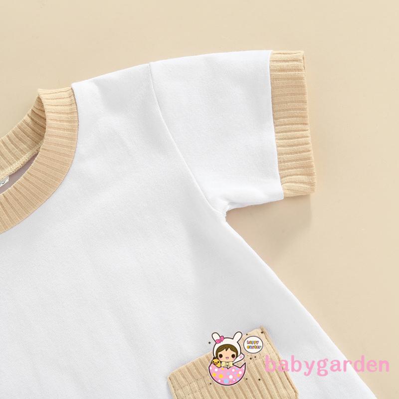 Áo Liền Quần Ngắn Tay Cổ Tròn Thời Trang Mùa Hè Cho Bé 0-12 Tháng Tuổi