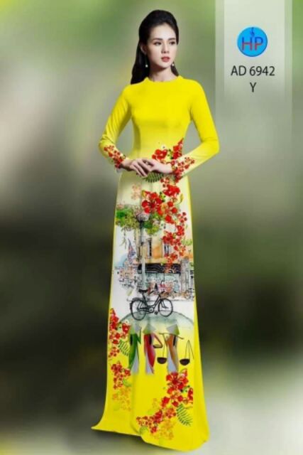 Vải áo dài hoa phượng