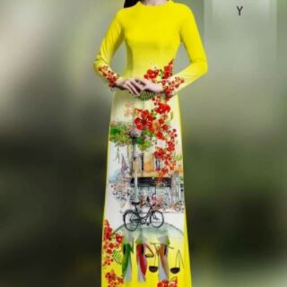 Vải áo dài hoa phượng
