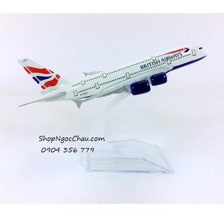 Mô hình máy bay tĩnh A380 British Airways 16cm