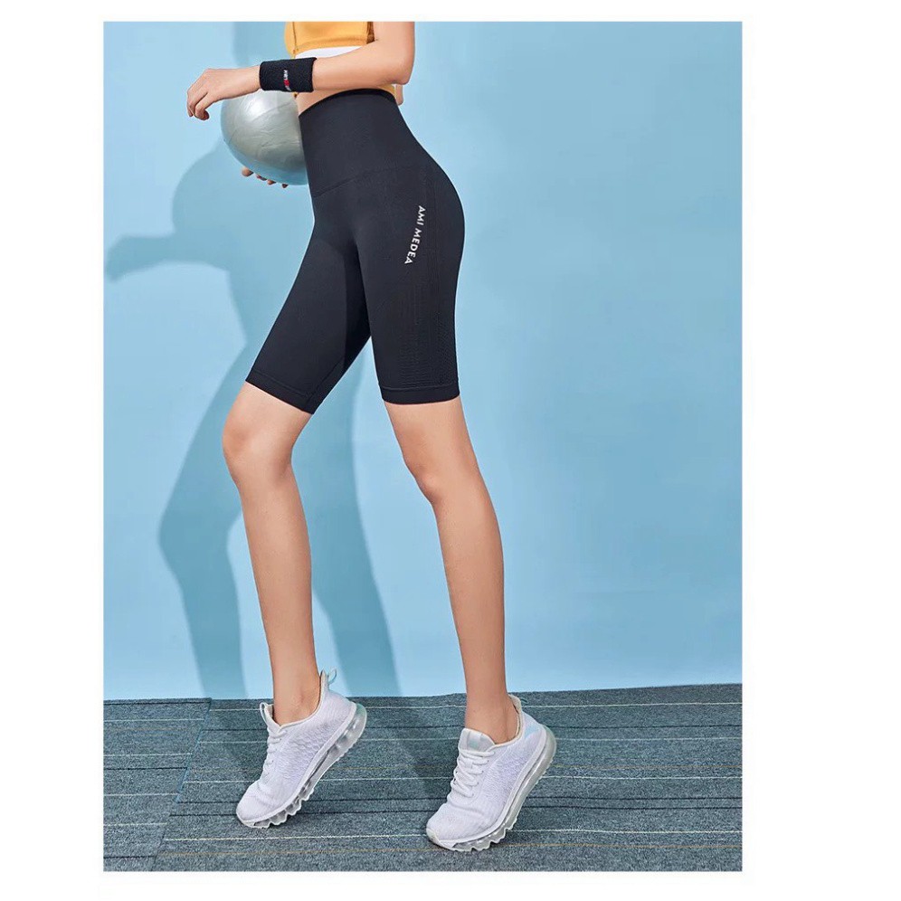 Quần lửng AmiMedea  tập gym cạp cao, Thiết kế hiện đại nâng mông ! (QT9)