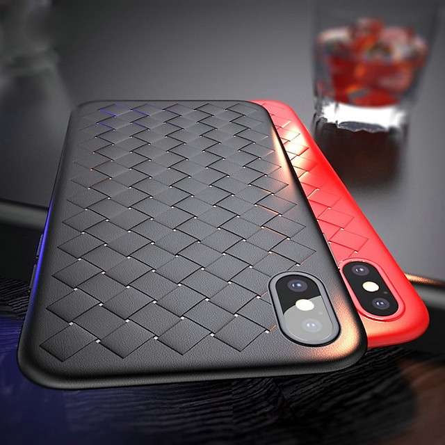 Ốp lưng chống sốc TPU dẻo Baseus BV Weaving Case cho iPhone X - Màu xanh dương