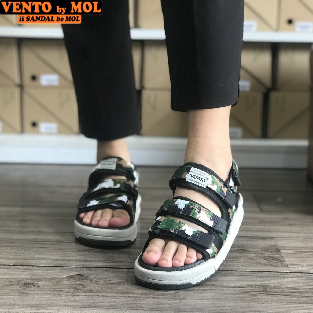 Giày Sandal Vento Unisex Nam Nữ 3 Quai Ngang Êm Bền Phù Hợp Đi Học Đi Làm Đi Du Lịch Màu Xanh Lính Mã NV1001