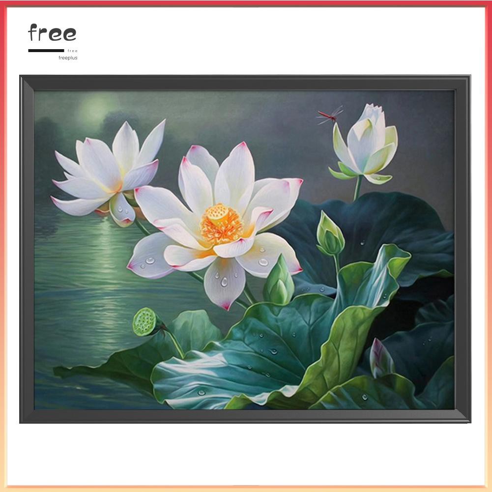 Tranh Thêu Chữ Thập Hình Hoa Sen 11ct 50x40cm | BigBuy360 - bigbuy360.vn