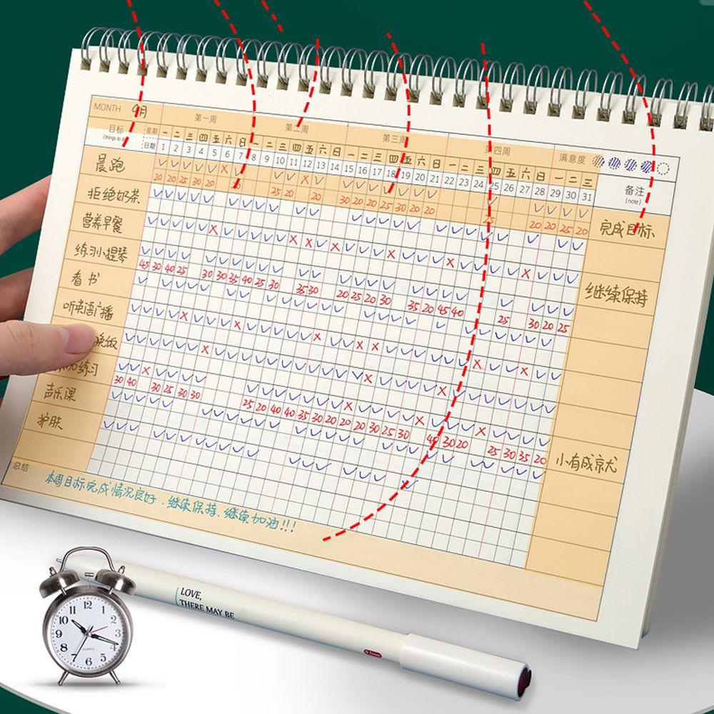 Sổ Ghi Nhớ Agenda Tự Phục Hồi Hàng Tuần Thanh Lịch|Lịch Để Bàn Dạng Xoắn Ốc Tiện Dụng Cho Văn Phòng