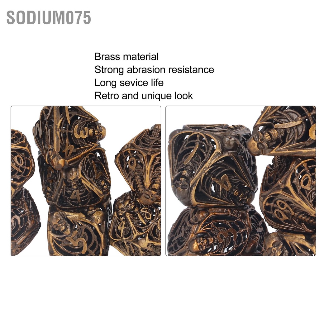 Có thể bán buôn Bộ 7 Xí Ngầu Kim Loại Polyhedral Dùng Để Chơi Game sodium075 Hàng giao ngay