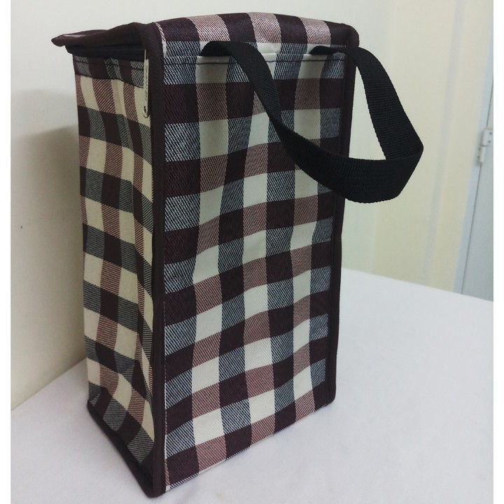Túi giữ nhiệt hình hộp đứng, vừa cà mèn inox 4 ngăn, vải bố dù, size 16x13cm cao 30cm. TX115