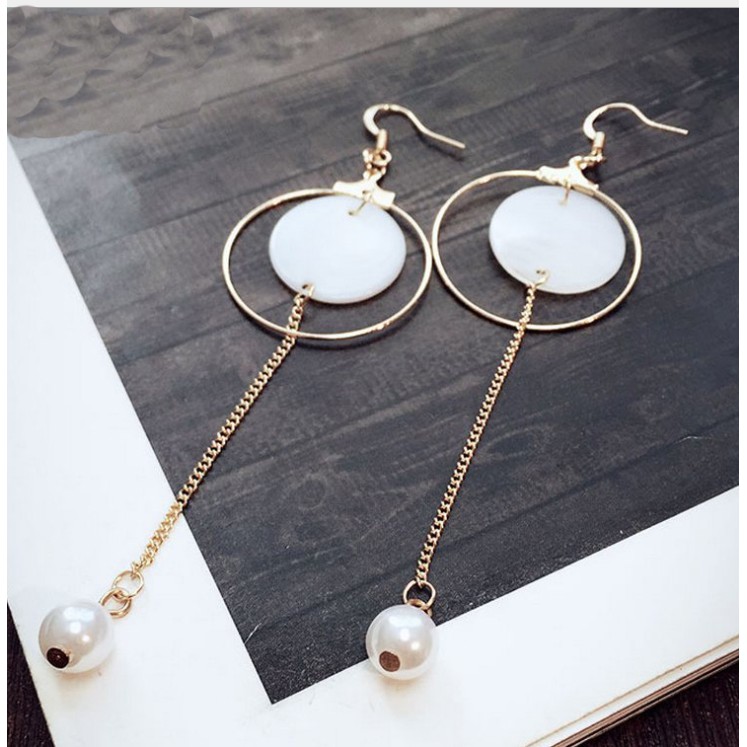 Bông tai hình tròn dáng dài trẻ trung BT105