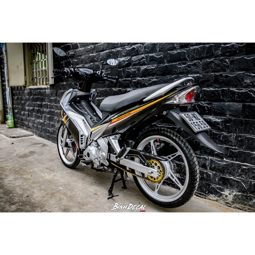 Tem Rời Dán Xe Exciter 2009 Mẫu Spark Vàng Đen Cực Hot, Hàng 3 Lớp Chất Lượng Cao