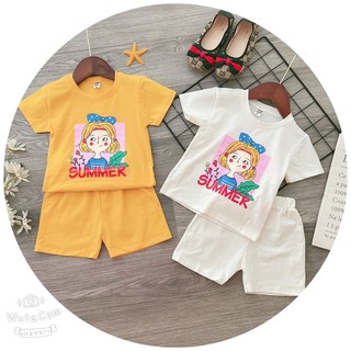 Bộ thun cô gái summer bé gái