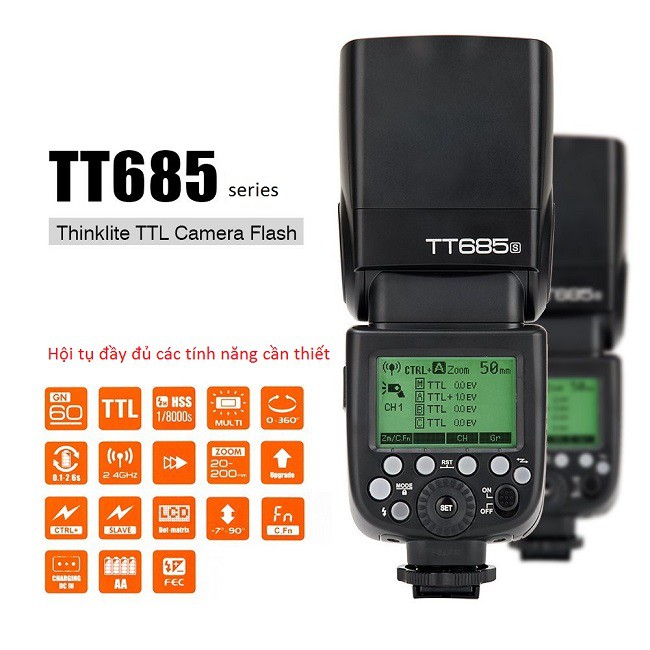 Flash Godox TT685F Cho Fujifilm - Tặng kèm tản sáng Omni Bounce