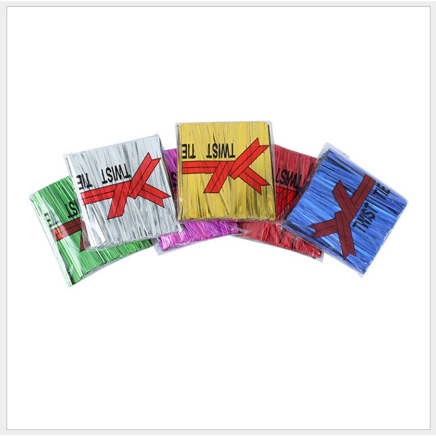 [HCM]  Dây kẽm buộc túi kẹo, bánh cookie, bánh mì, gói quà, trái thông, 8 cm -10cm -12cm nhiều màu (700~800 cộng)