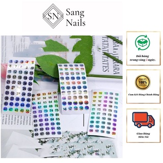 Số thứ tự dán số từ số 1-200 dùng để dán nhãn số lên chai sơn để biết thứ tự, Tem nhãn dán số thứ tự chuyên dụng.