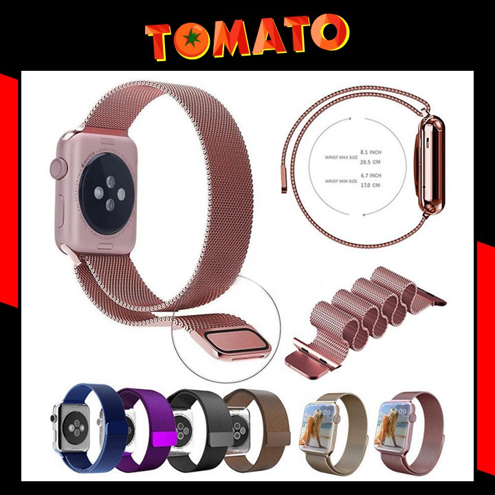 Dây Đeo Apple Watch Milanese Loop Thép Không Gỉ Series 1 2 3 4 5- Size 38/40/42/44mm - Phụ Kiện Tomato