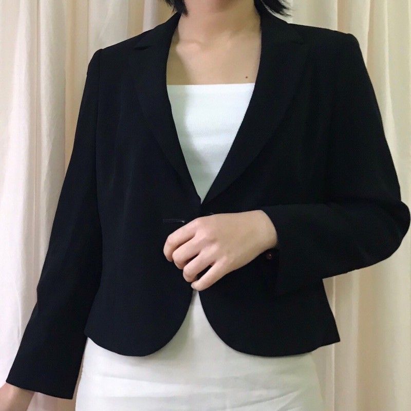 [DE33] Blazer, Vest đen