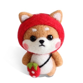 Set len chọc chú chó shiba dâu